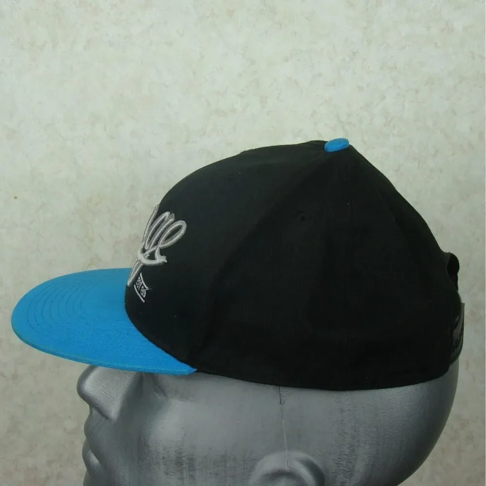 Orage Baseball Hat Cap Black Blue Snapback Flat Brim EST 89 Outdoor Casual